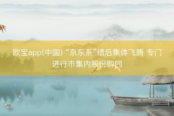 欧宝app(中国) “京东系”绩后集体飞腾 专门进行市集内股份购回