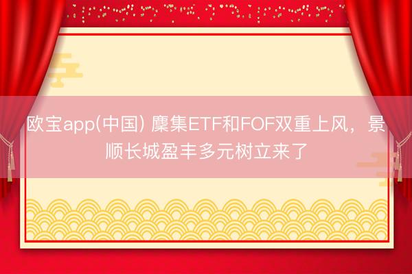 欧宝app(中国) 麇集ETF和FOF双重上风，景顺长城盈丰多元树立来了