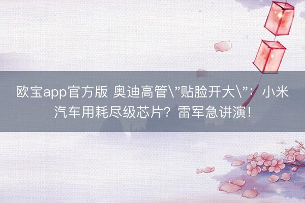 欧宝app官方版 奥迪高管