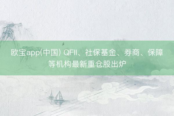 欧宝app(中国) QFII、社保基金、券商、保障等机构最新重仓股出炉