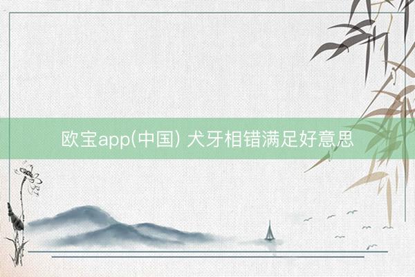 欧宝app(中国) 犬牙相错满足好意思