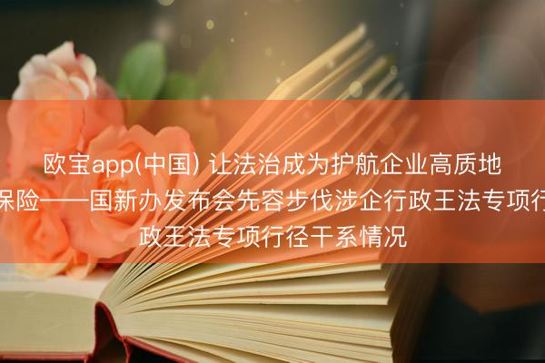 欧宝app(中国) 让法治成为护航企业高质地发展最可靠保险——国新办发布会先容步伐涉企行政王法专项行径干系情况