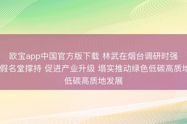 欧宝app中国官方版下载 林武在烟台调研时强调 强假名堂撑持 促进产业升级 塌实推动绿色低碳高质地发展