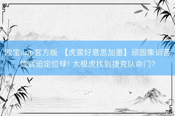 欧宝app官方版 【虎震好意思加墨】顽固集训苦练紧迫定位球! 太极虎找到捷克队命门?