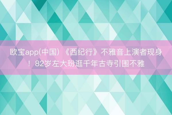 欧宝app(中国) 《西纪行》不雅音上演者现身！82岁左大玢逛千年古寺引围不雅